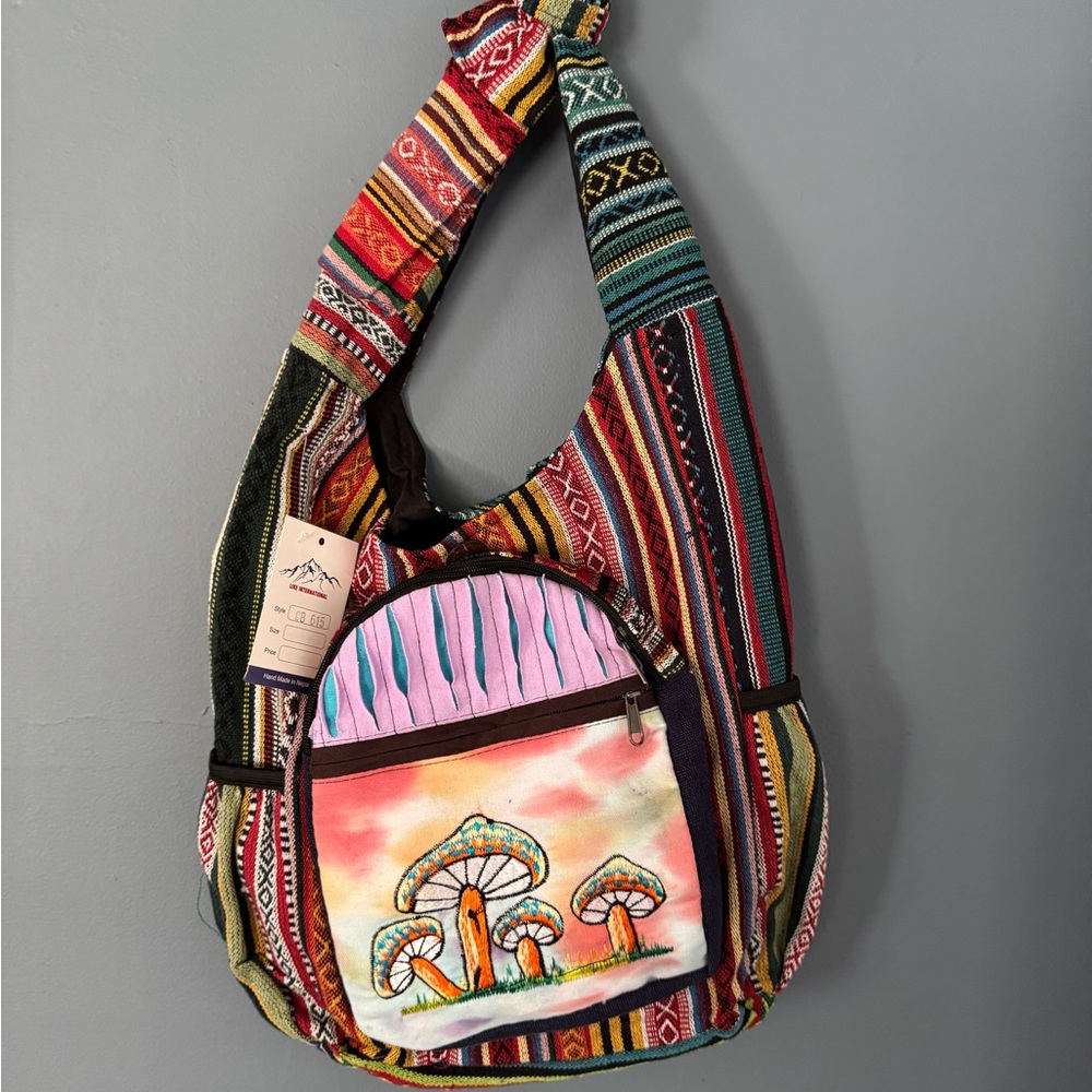 NWT Live International Colorful Mushroom Hobo Bag